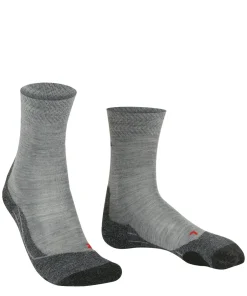 FALKE TK2 Explore Melange dames trekking sokken, grijs (m.grey melange)