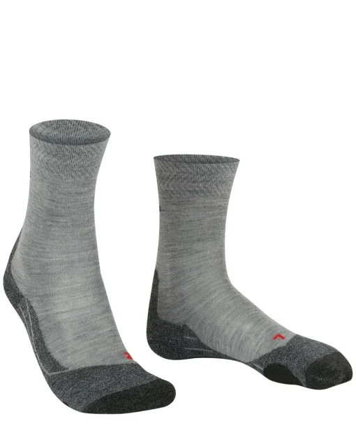 FALKE TK2 Explore Melange heren trekking sokken, grijs (m.grey melange)