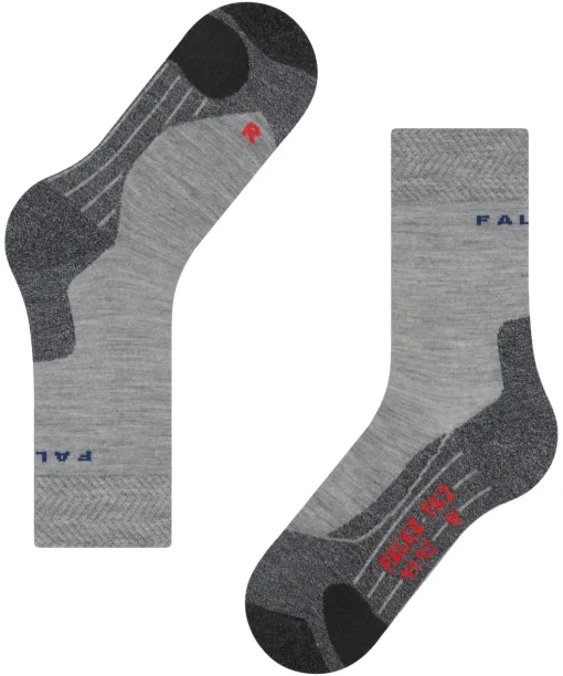 FALKE TK2 Explore Melange heren trekking sokken, grijs (m.grey melange)