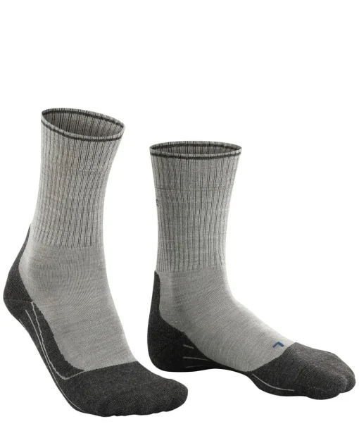 FALKE TK2 Explore Wool Silk heren trekking sokken, grijs (light grey)
