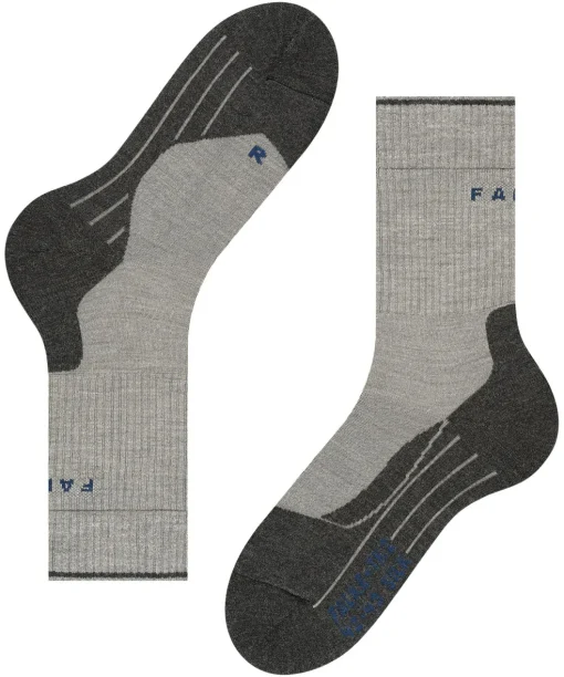 FALKE TK2 Explore Wool Silk heren trekking sokken, grijs (light grey)