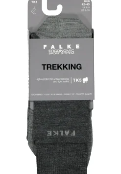 FALKE TK5 heren wandelsokken, antraciet grijs (asphalt melange)