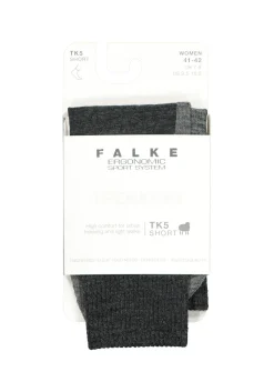 FALKE TK5 Short dames wandelsokken, antraciet grijs (asphalt melange)