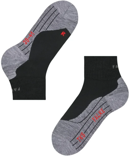 FALKE TK5 Wander Short heren trekking sokken kort, zwart (black-mix)