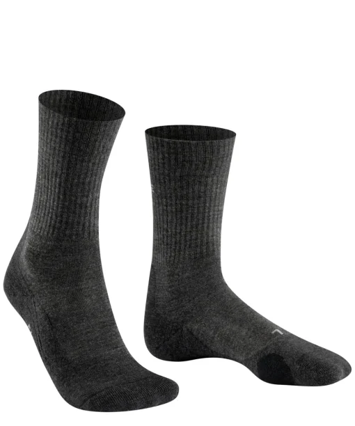 FALKE TK2 Wool dames wandelsokken, antraciet-mix (smog)