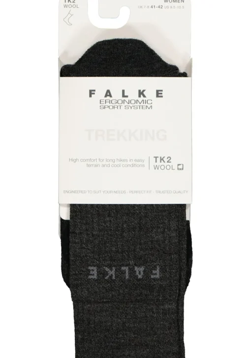 FALKE TK2 Wool dames wandelsokken, antraciet-mix (smog)