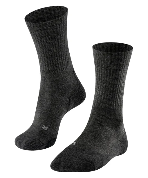 FALKE TK2 Wool dames wandelsokken, antraciet-mix (smog)