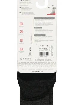 FALKE TK2 Wool dames wandelsokken, antraciet-mix (smog)