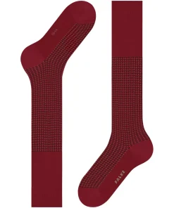 FALKE Uptown Tie heren kniekousen, rood (scarlet)
