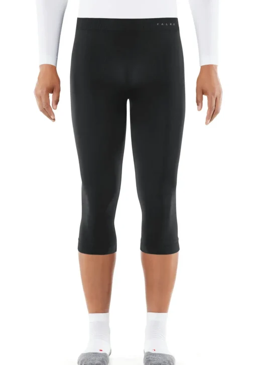 FALKE Warm 3/4 heren thermobroek, kuitlange thermobroek, zwart