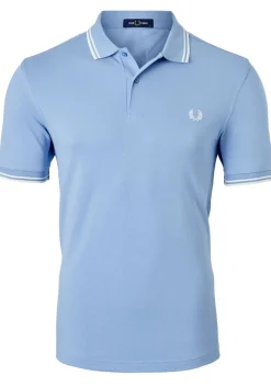 Fred Perry M3600 polo twin tipped shirt, heren polo Sky / Snow White / Snow White