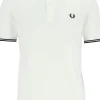 Fred Perry M3600 polo twin tipped shirt, heren polo, White / Black / Black