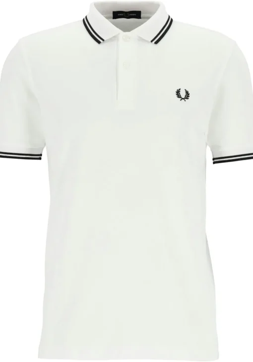 Fred Perry M3600 polo twin tipped shirt, heren polo, White / Black / Black