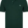 Fred Perry M3600 polo twin tipped shirt, heren polo Ivy / Snow White