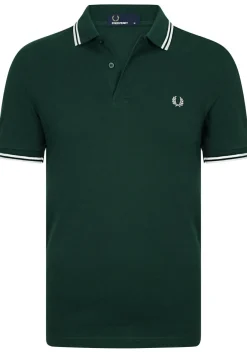 Fred Perry M3600 polo twin tipped shirt, heren polo Ivy / Snow White