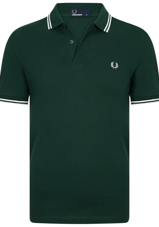 Fred Perry M3600 polo twin tipped shirt, heren polo Ivy / Snow White