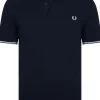 Fred Perry M3600 polo twin tipped shirt, heren polo Navy / White / White