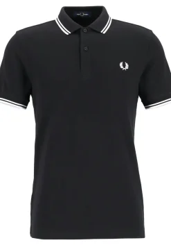 Fred Perry M3600 polo twin tipped shirt, heren polo, Black / White / White