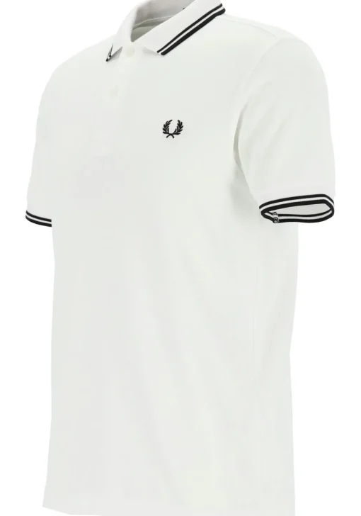 Fred Perry M3600 polo twin tipped shirt, heren polo, White / Black / Black