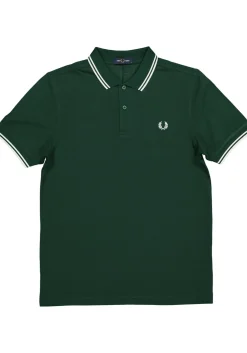 Fred Perry M3600 polo twin tipped shirt, heren polo Ivy / Snow White