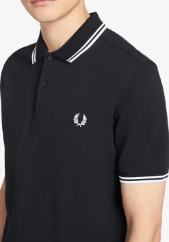 Fred Perry M3600 polo twin tipped shirt, heren polo Navy / White / White