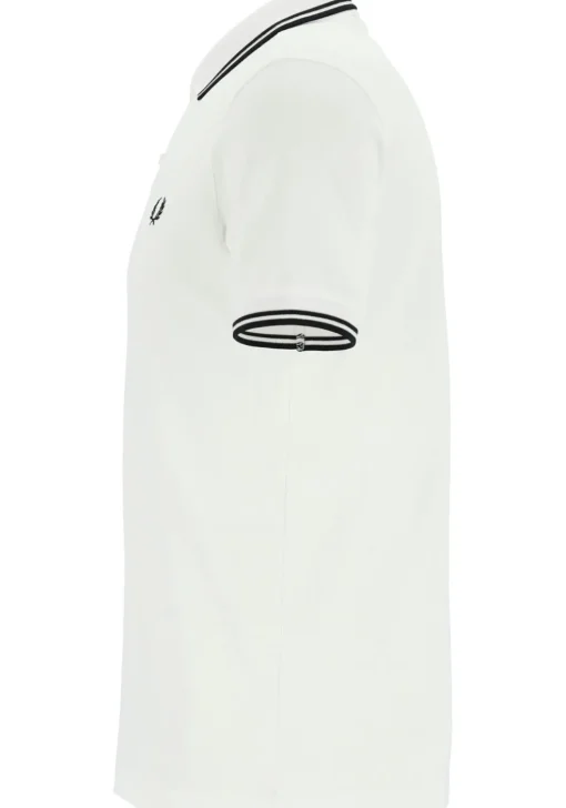 Fred Perry M3600 polo twin tipped shirt, heren polo, White / Black / Black