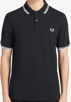 Fred Perry M3600 polo twin tipped shirt, heren polo Navy / White / White