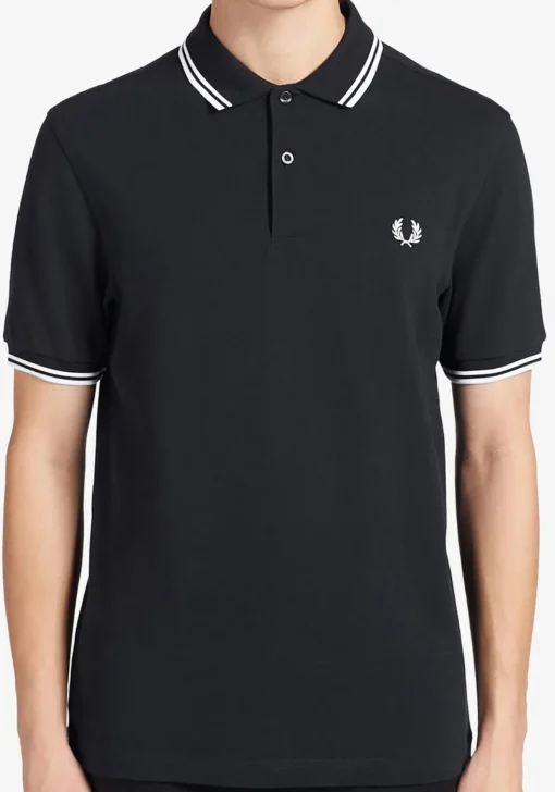 Fred Perry M3600 polo twin tipped shirt, heren polo Navy / White / White