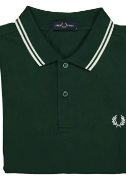 Fred Perry M3600 polo twin tipped shirt, heren polo Ivy / Snow White