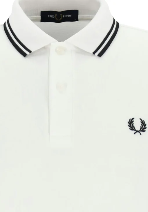 Fred Perry M3600 polo twin tipped shirt, heren polo, White / Black / Black
