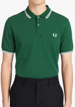 Fred Perry M3600 polo twin tipped shirt, heren polo Ivy / Snow White