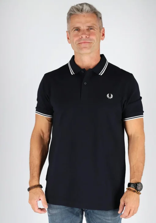 Fred Perry M3600 polo twin tipped shirt, heren polo Navy / White / White