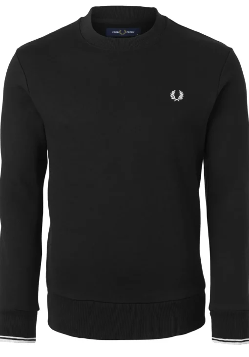 Fred Perry O-hals sweatshirt, zwart