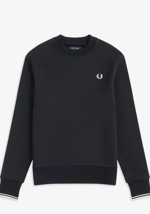 Fred Perry O-hals sweatshirt, zwart