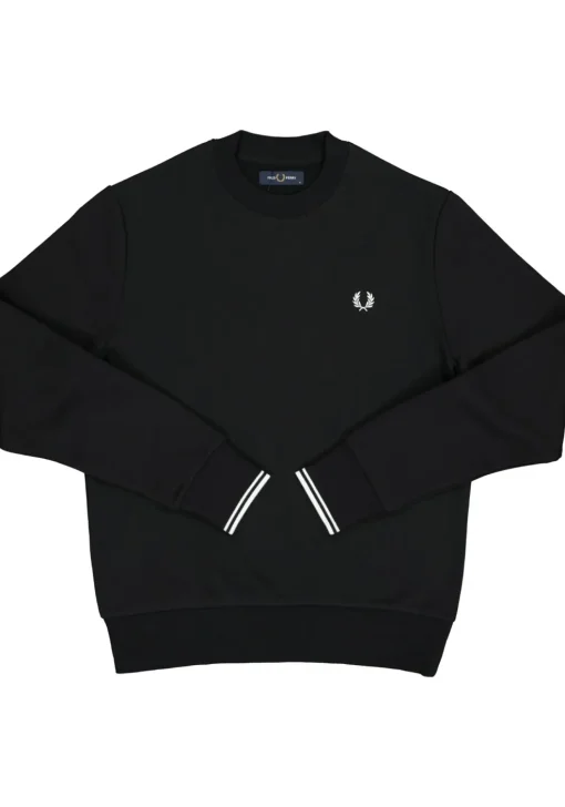 Fred Perry O-hals sweatshirt, zwart