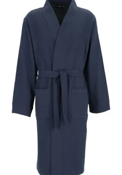 Gotzburg heren badjas pique (middeldik), blauw
