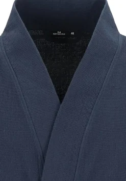 Gotzburg heren badjas pique (middeldik), blauw
