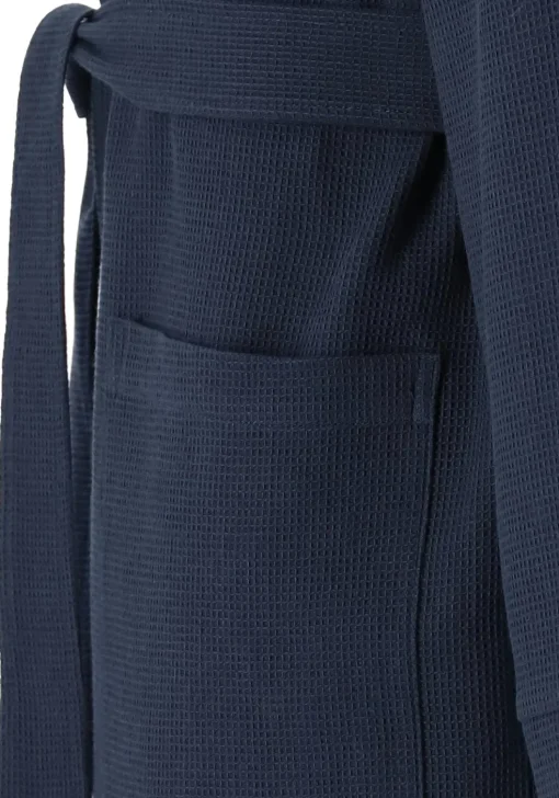 Gotzburg heren badjas pique (middeldik), blauw