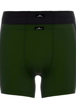 Gotzburg heren boxer extra lange pijp (2-pack), donkergroen en zwart
