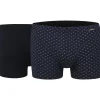 Gotzburg heren boxer normale lengte (2-pack), donkerblauw mini dessin