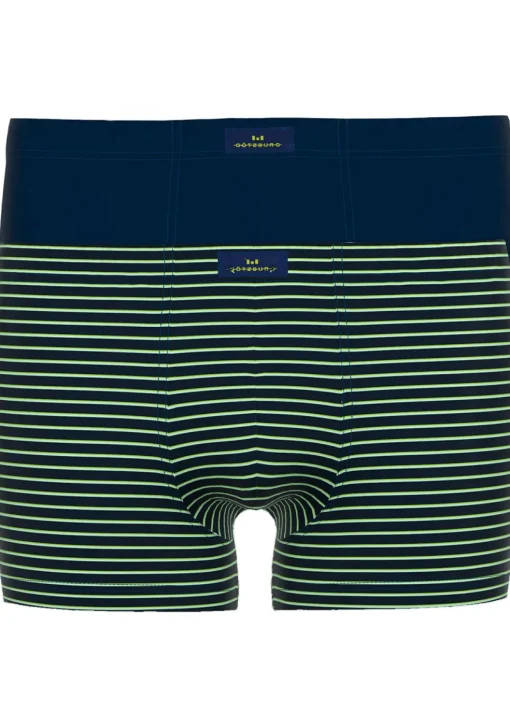 Gotzburg heren boxer normale lengte (2-pack), donkerblauw gestreept