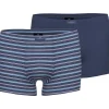 Gotzburg heren boxer normale lengte (2-pack), middenblauw gestreept