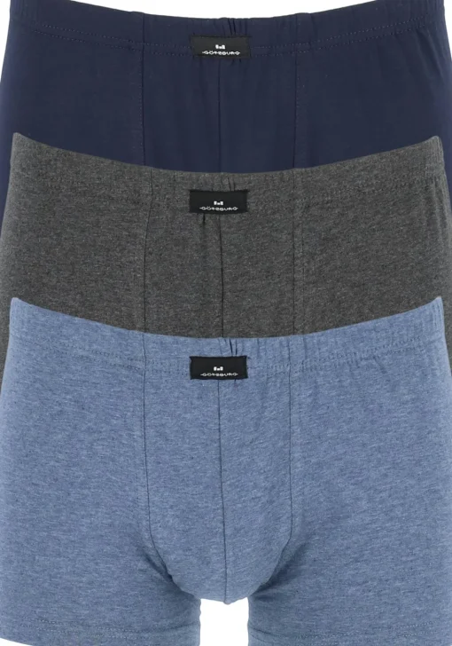 Gotzburg heren boxers (3-pack), normale lengte, blauw en grijs