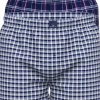 Gotzburg heren boxershorts geweven wijd model met gulp (2-pack), middenblauw geruit