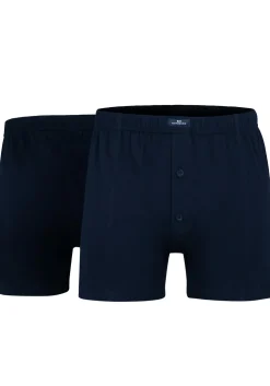 Gotzburg heren boxershorts wijd model met gulp (2-pack), donkerblauw