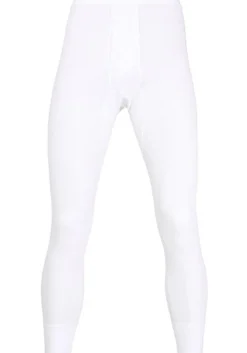 Gotzburg heren lange onderbroek (1-pack), longjohn Doppelripp met gulp, wit