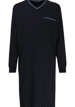 Gotzburg heren nachthemd, blauw met lichtblauw en wit dessin