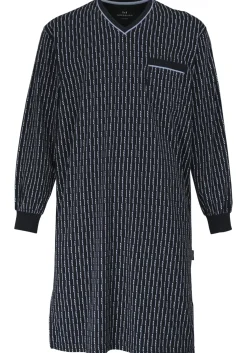 Gotzburg heren nachthemd, blauw met lichtblauw en wit dessin