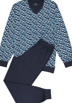 Gotzburg heren pyjama, blauw dessin