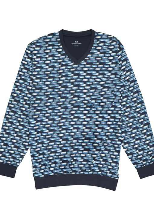 Gotzburg heren pyjama, blauw dessin